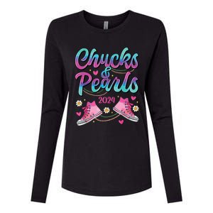 Chucks And Pearls Im With Her Womens Cotton Relaxed Long Sleeve T-Shirt