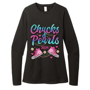 Chucks And Pearls Im With Her Womens CVC Long Sleeve Shirt