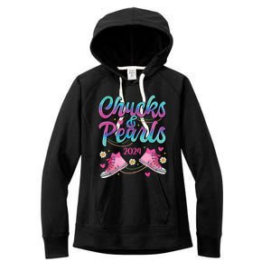 Chucks And Pearls Im With Her Women's Fleece Hoodie