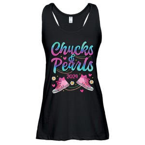 Chucks And Pearls Im With Her Ladies Essential Flowy Tank