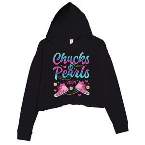 Chucks And Pearls Im With Her Crop Fleece Hoodie