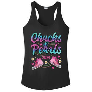 Chucks And Pearls Im With Her Ladies PosiCharge Competitor Racerback Tank