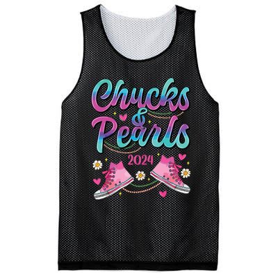 Chucks And Pearls Im With Her Mesh Reversible Basketball Jersey Tank