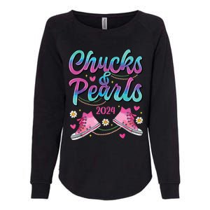 Chucks And Pearls Im With Her Womens California Wash Sweatshirt