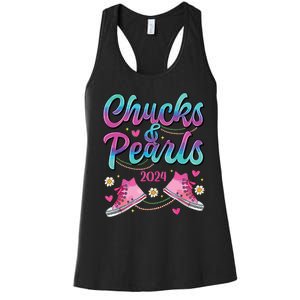 Chucks And Pearls Im With Her Women's Racerback Tank