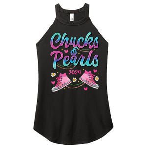 Chucks And Pearls Im With Her Women's Perfect Tri Rocker Tank