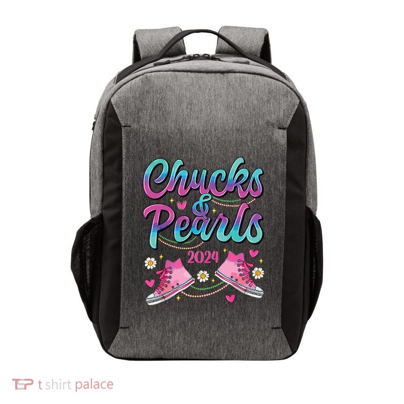 Chucks And Pearls Im With Her Vector Backpack