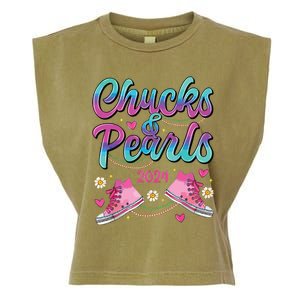 Chucks And Pearls Im With Her Garment-Dyed Women's Muscle Tee