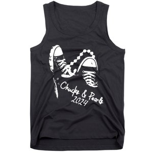 Chucks And Pearls Kamala Harris 2024 Support Gift Teachers Tank Top