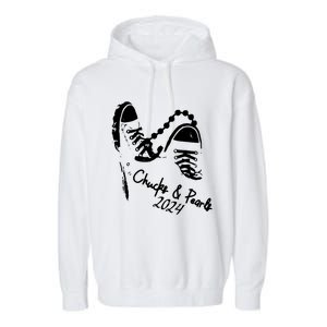 Chucks And Pearls Kamala Harris 2024 Support Gift Teachers Garment-Dyed Fleece Hoodie