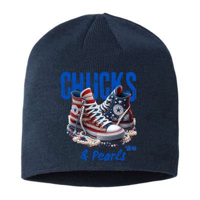 Chucks And Pearls Cute Women 2024 Sustainable Beanie