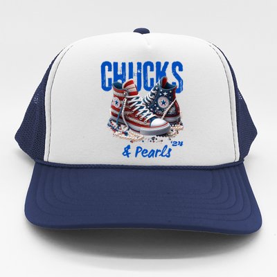 Chucks And Pearls Cute Women 2024 Trucker Hat