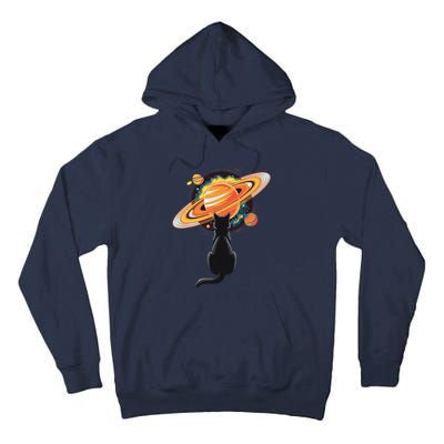 Cat And Planets Cosmic Universe Design Tall Hoodie