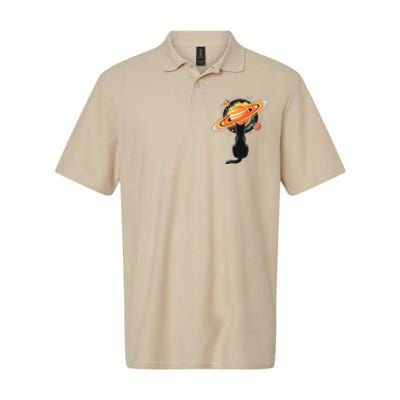 Cat And Planets Cosmic Universe Design Softstyle Adult Sport Polo