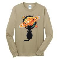 Cat And Planets Cosmic Universe Design Tall Long Sleeve T-Shirt