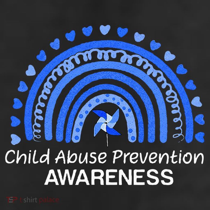 Child Abuse Prevention Awareness Blue Boho Rainbow Pinwheel Garment-Dyed Heavyweight T-Shirt