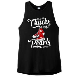 Chucks And Pearls Kamala Harris 2024 Support Gifts Women Ladies PosiCharge Tri-Blend Wicking Tank