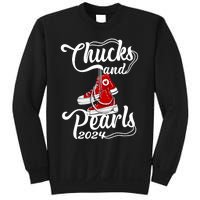 Chucks And Pearls Kamala Harris 2024 Support Gifts Women Sweatshirt