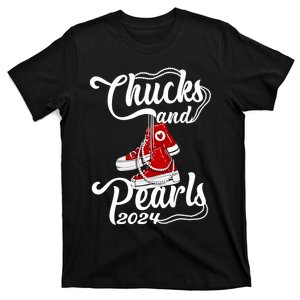 Chucks And Pearls Kamala Harris 2024 Support Gifts Women T-Shirt