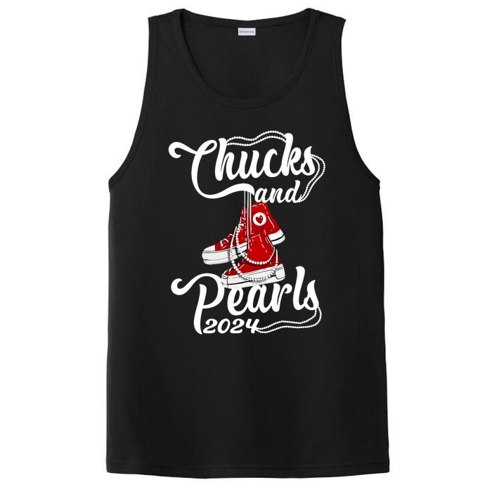 Chucks And Pearls Kamala Harris 2024 Support Gifts Women PosiCharge Competitor Tank