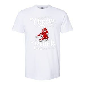 Chucks And Pearls Kamala Harris 2024 Support Gifts Women Softstyle CVC T-Shirt