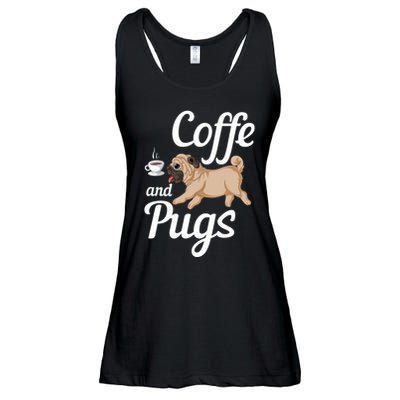 Coffee And Pugs Ladies Essential Flowy Tank