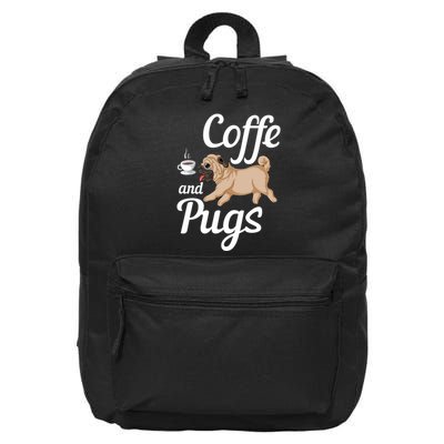 Coffee And Pugs 16 in Basic Backpack