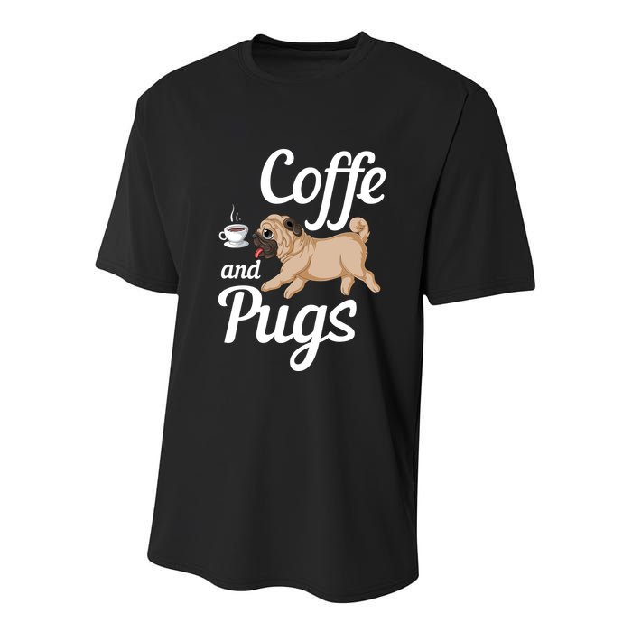 Coffee And Pugs Youth Performance Sprint T-Shirt