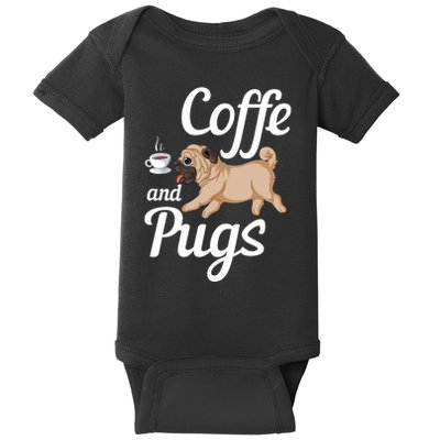 Coffee And Pugs Baby Bodysuit