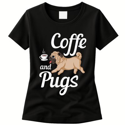 Coffee And Pugs Womens T-Shirt