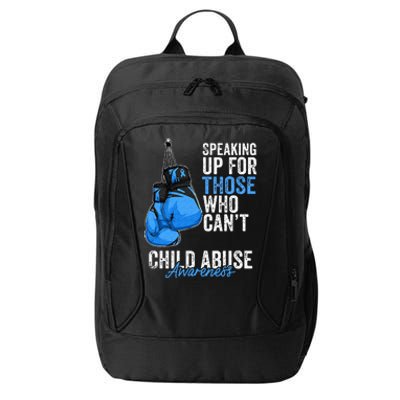 Child Abuse Prevention Awareness Boxing Gloves Blue Ribbon City Backpack