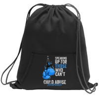 Child Abuse Prevention Awareness Boxing Gloves Blue Ribbon Sweatshirt Cinch Pack Bag