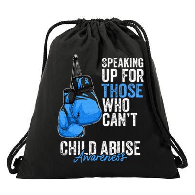 Child Abuse Prevention Awareness Boxing Gloves Blue Ribbon Drawstring Bag