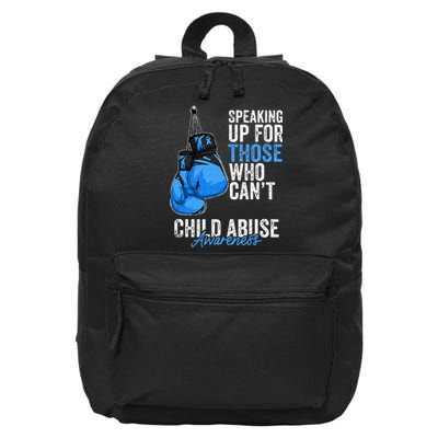 Child Abuse Prevention Awareness Boxing Gloves Blue Ribbon 16 in Basic Backpack