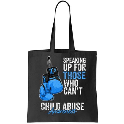 Child Abuse Prevention Awareness Boxing Gloves Blue Ribbon Tote Bag