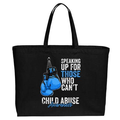 Child Abuse Prevention Awareness Boxing Gloves Blue Ribbon Cotton Canvas Jumbo Tote