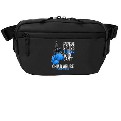 Child Abuse Prevention Awareness Boxing Gloves Blue Ribbon Crossbody Pack