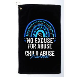 Child Abuse Prevention Awareness Leopard Rainbow Blue Ribbon Platinum Collection Golf Towel