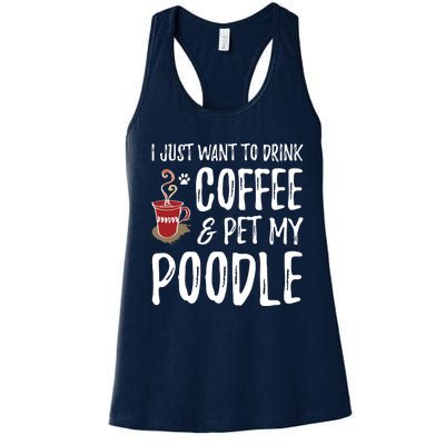 Coffee And Poodle For Poodle Dog Mom T Women's Racerback Tank