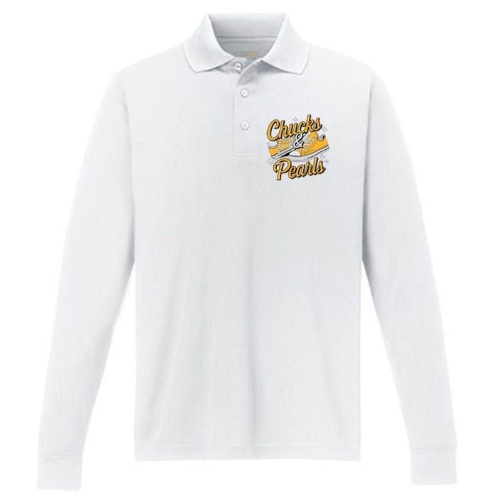 Chucks And Pearls 2024 Performance Long Sleeve Polo