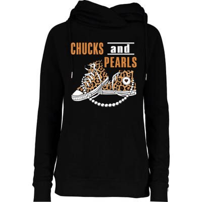 Chucks And Pearls Womens Funnel Neck Pullover Hood