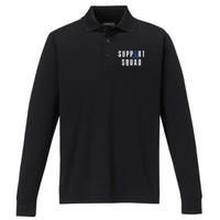 Child Abuse Prevention Awareness Warrior Support Squad Performance Long Sleeve Polo