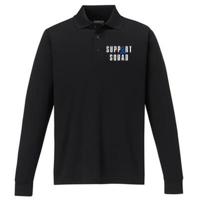 Child Abuse Prevention Awareness Warrior Support Squad Performance Long Sleeve Polo