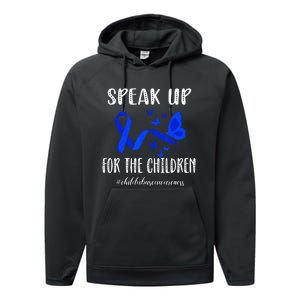 Child Abuse Prevention Month Child Abuse Awareness Performance Fleece Hoodie