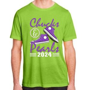 Chucks And Pearls 2024 Voting For Kamala Harris Usa Election Adult ChromaSoft Performance T-Shirt