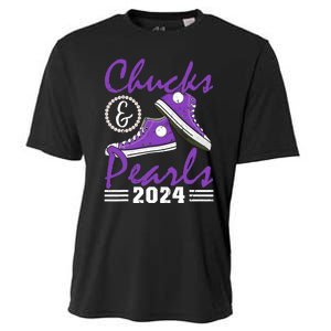 Chucks And Pearls 2024 Voting For Kamala Harris Usa Election Cooling Performance Crew T-Shirt