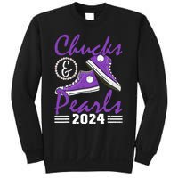 Chucks And Pearls 2024 Voting For Kamala Harris Usa Election Sweatshirt