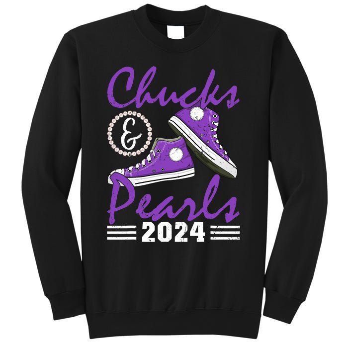 Chucks And Pearls 2024 Voting For Kamala Harris Usa Election Sweatshirt