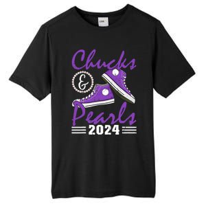 Chucks And Pearls 2024 Voting For Kamala Harris Usa Election Tall Fusion ChromaSoft Performance T-Shirt