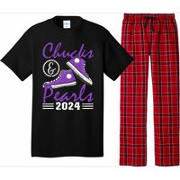 Chucks And Pearls 2024 Voting For Kamala Harris Usa Election Pajama Set